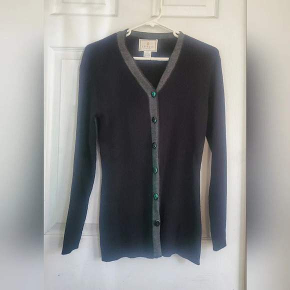 Vintage Express Tricot button down wool blend woman's sweater, size xs - Picture 1 of 5